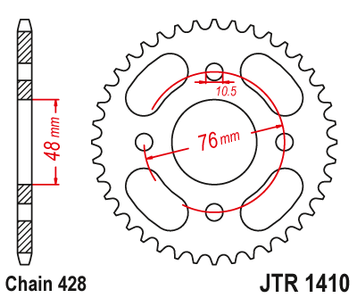 Звезда ведомая JT JTR1410.50 (JTR1410-50) (R1410-50)