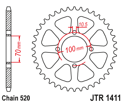 Звезда ведомая JT JTR1411.50 (JTR1411-50) (R1411-50)