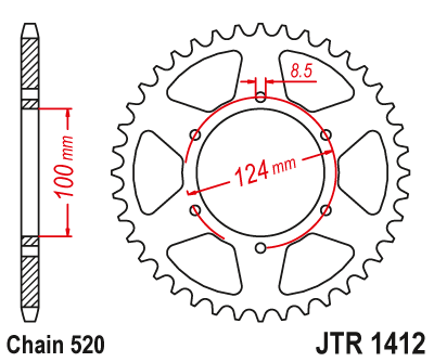 Звезда ведомая JT JTR1412.37 (JTR1412-37) (R1412-37)