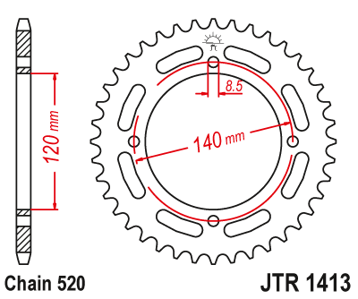 Звезда ведомая JT JTR1413.39 (JTR1413-39) (R1413-39)