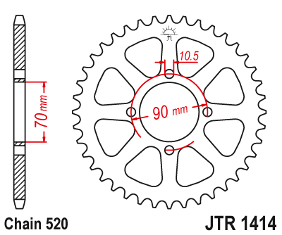 Звезда ведомая JT JTR1414.43 (JTR1414-43) (R1414-43)