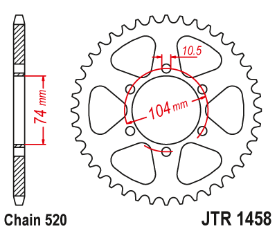 Звезда ведомая JT JTR1458.40 (JTR1458-40) (R1458-40)