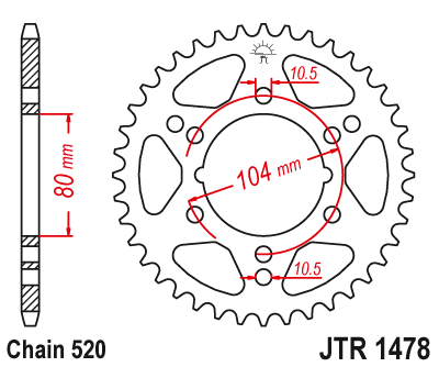Звезда ведомая JT JTR1478.36 (JTR1478-36) (R1478-36)