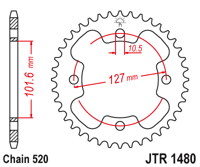 Звезда ведомая JT JTR1480.38 (JTR1480-38) (R1480-38)