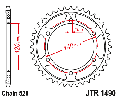 Звезда ведомая JT JTR1490.44 (JTR1490-44) (R1490-44)