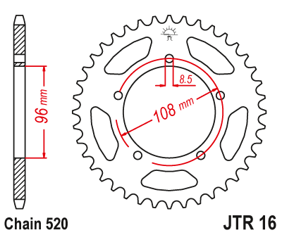 Звезда ведомая JT JTR16.41 (JTR16-41) (R16-41)
