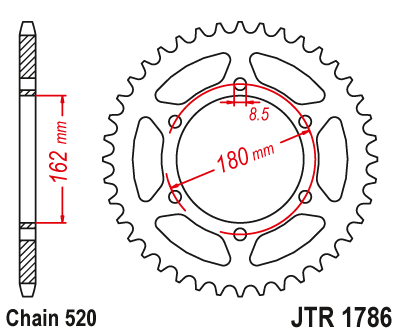 Звезда ведомая JT JTR1786.46 (JTR1786-46) (R1786-46)