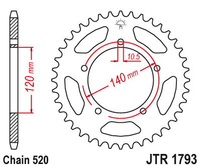 Звезда ведомая JT JTR1793.42 (JTR1793-42) (R1793-42)
