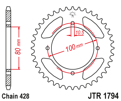 Звезда ведомая JT JTR1794.45 (JTR1794-45) (R1794-45)