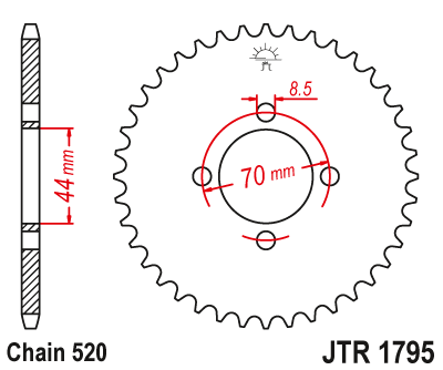 Звезда ведомая JT JTR1795.22 (JTR1795-22) (R1795-22)