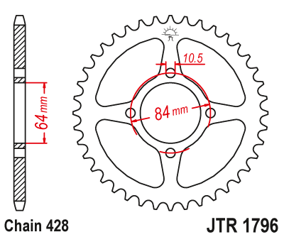 Звезда ведомая JT JTR1796.49 (JTR1796-49) (R1796-49)