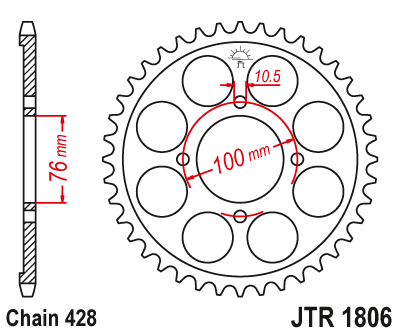 Звезда ведомая JT JTR1806.47 (JTR1806-47) (R1806-47)