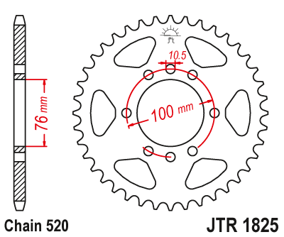 Звезда ведомая JT JTR1825.41 (JTR1825-41) (R1825-41)
