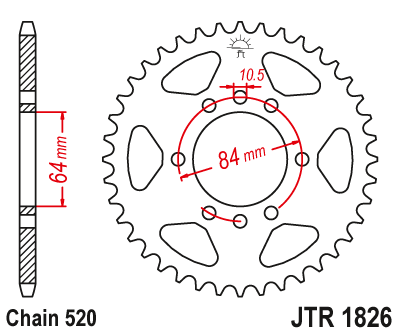 Звезда ведомая JT JTR1826.44 (JTR1826-44) (R1826-44)