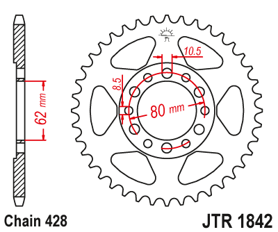 Звезда ведомая JT JTR1842.42 (JTR1842-42) (R1842-42)