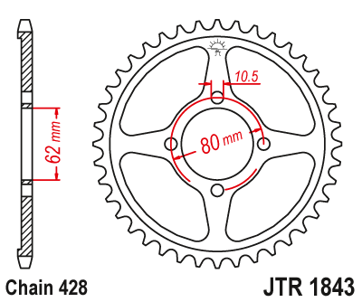 Звезда ведомая JT JTR1843.54 (JTR1843-54) (R1843-54)