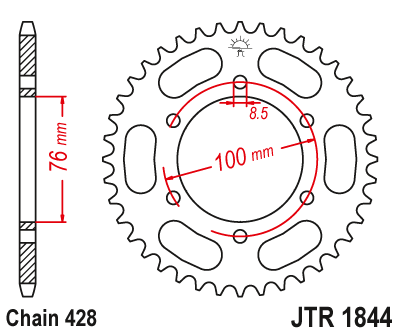 Звезда ведомая JT JTR1844.43 (JTR1844-43) (R1844-43) для Yamaha Road