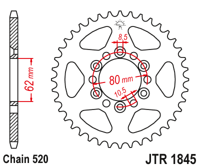 Звезда ведомая JT JTR1845.37 (JTR1845-37) (R1845-37)