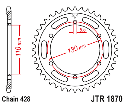 Звезда ведомая JT JTR1870.44 (JTR1870-44) (R1870-44)