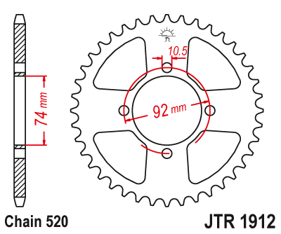 Звезда ведомая JT JTR1912.42 (JTR1912-42) (R1912-42)