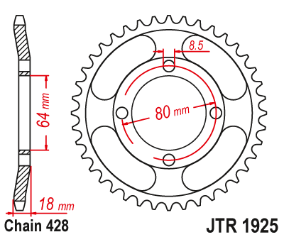 Звезда ведомая JT JTR1925.47 (JTR1925-47) (R1925-47)