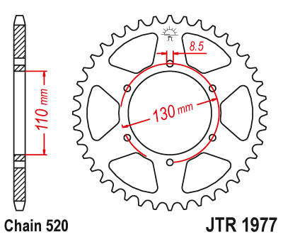 Звезда ведомая JT JTR1977.45 (JTR1977-45) (R1977-45)
