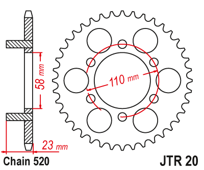 Звезда ведомая JT JTR20.41 (JTR20-41) (R20-41)