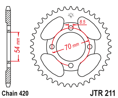 Звезда ведомая JT JTR211.42 (JTR211-42) (R211-42)