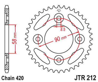 Звезда ведомая JT JTR212.34 (JTR212-34) (R212-34)