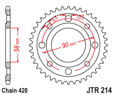 Звезда ведомая JT JTR214.36 (JTR214-36) (R214-36)