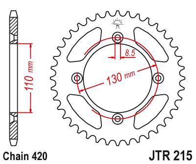 Звезда ведомая JT JTR215.50 (JTR215-50) (R215-50)