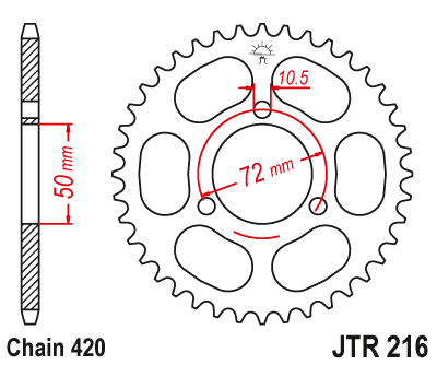 Звезда ведомая JT JTR216.40 (JTR216-40) (R216-40)