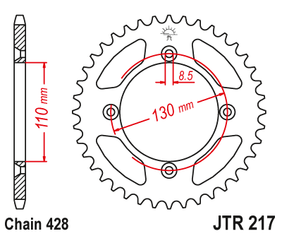 Звезда ведомая JT JTR217.55 (JTR217-55) (R217-55)