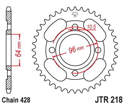 Звезда ведомая JT JTR218.44 (JTR218-44) (R218-44)