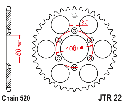 Звезда ведомая JT JTR22.45 (JTR22-45) (R22-45)