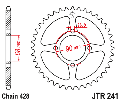 Звезда ведомая JT JTR241.45 (JTR241-45) (R241-45)