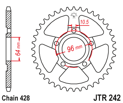 Звезда ведомая JT JTR242.53 (JTR242-53) (R242-53)