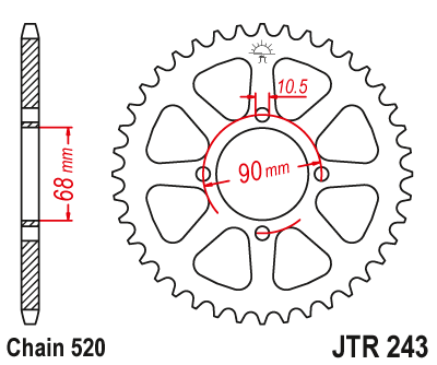 Звезда ведомая JT JTR243.42 (JTR243-42) (R243-42)