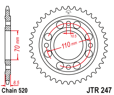 Звезда ведомая JT JTR247.36 (JTR247-36) (R247-36)