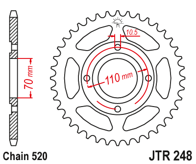 Звезда ведомая JT JTR248.44 (JTR248-44) (R248-44)