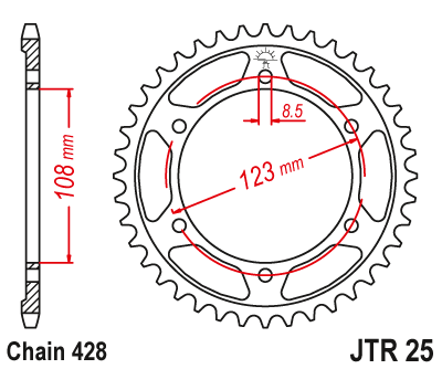 Звезда ведомая JT JTR25.60 (JTR25-60) (R25-60)
