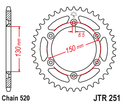 Звезда ведомая JT JTR251.49 (JTR251-49) (R251-49)