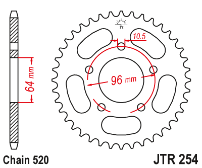 Звезда ведомая JT JTR254.43 (JTR254-43) (R254-43)