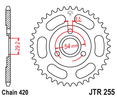 Звезда ведомая JT JTR255.35 (JTR255-35) (R255-35)