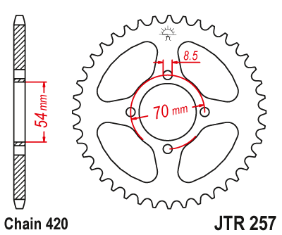 Звезда ведомая JT JTR257.41 (JTR257-41) (R257-41)