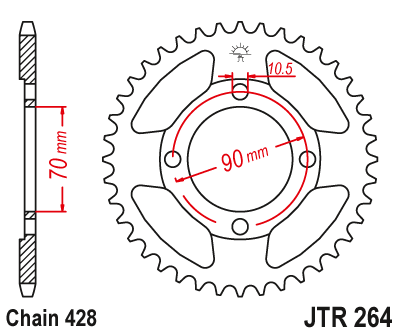 Звезда ведомая JT JTR264.45 (JTR264-45) (R264-45)