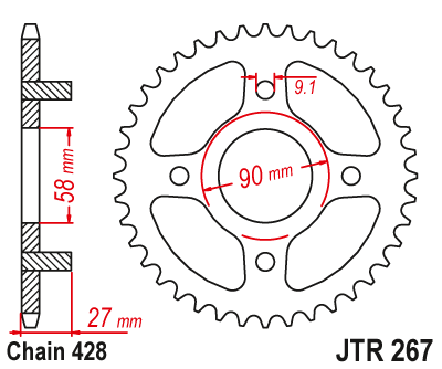 Звезда ведомая JT JTR267.39 (JTR267-39) (R267-39)