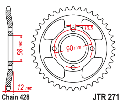 Звезда ведомая JT JTR271.50 (JTR271-50) (R271-50)