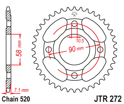 Звезда ведомая JT JTR272.31 (JTR272-31) (R272-31)