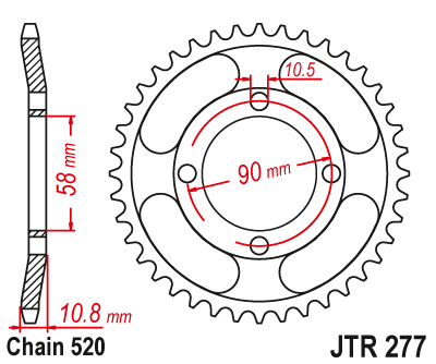 Звезда ведомая JT JTR277.41 (JTR277-41) (R277-41)